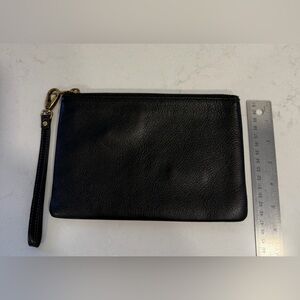 Madewell Black Leather Wristlet